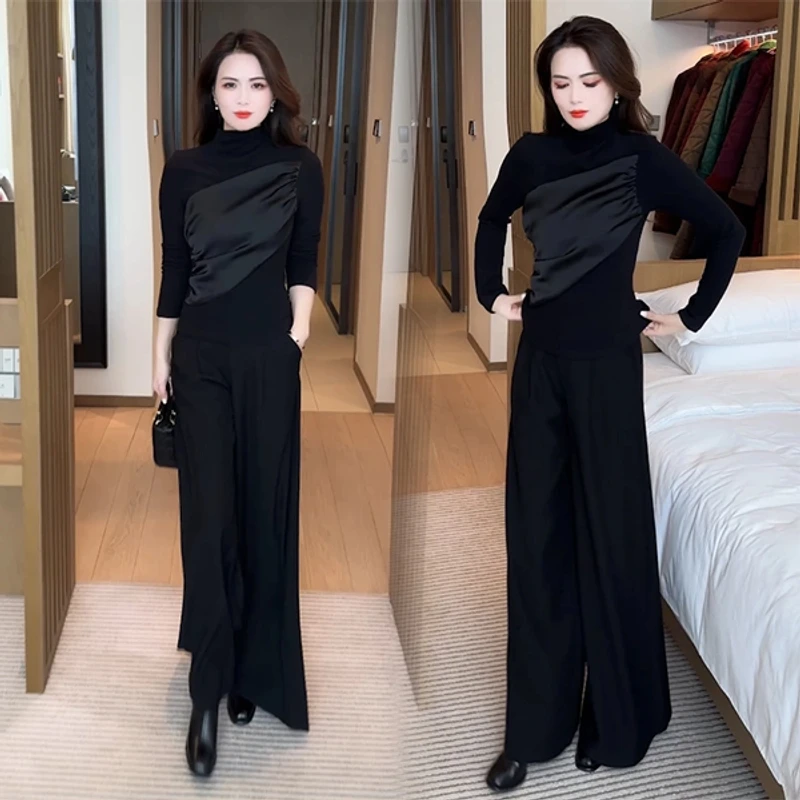 春秋显瘦T恤小众设计感洋气时尚减龄打底长袖拼接气质上衣24017