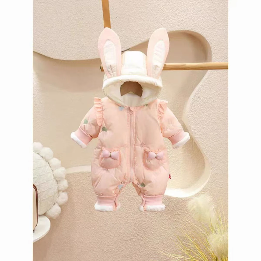 女秋冬冬季哈衣冬季婴儿连体衣连体衣休闲风