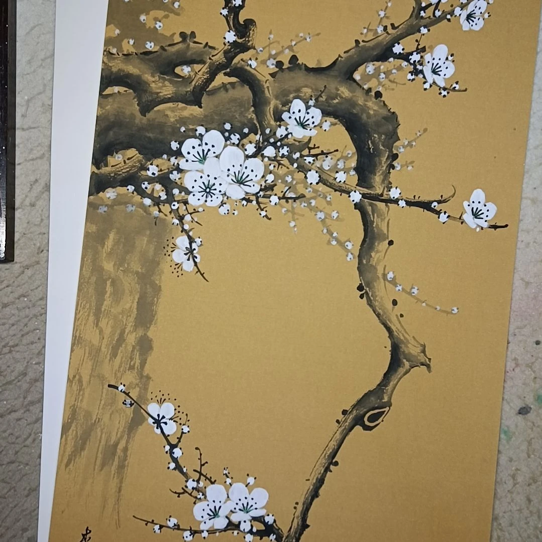 飘***织国画精品梅花卡宣作品