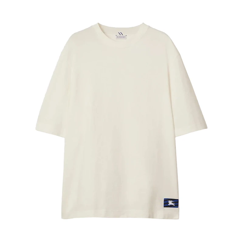 【法国直邮】BBR/博柏利 男士米白色棉质马术骑士徽标贴花圆领T恤