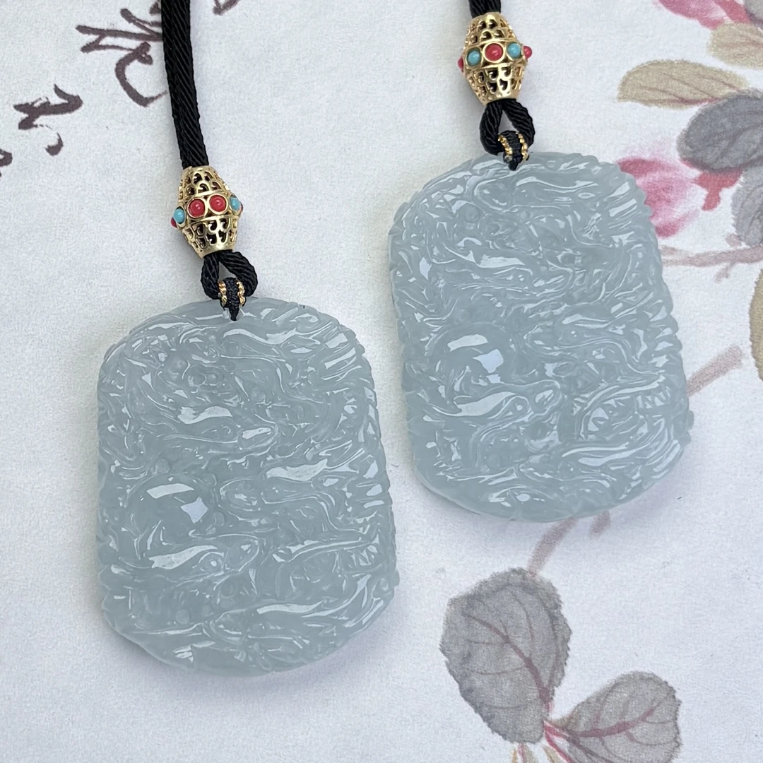 276836/天然缅甸翡翠A货龙牌吊坠  多样性一件发