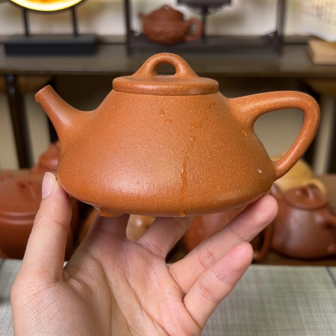 段泥茶壶紫砂壶子冶石瓢黄降坡260cc