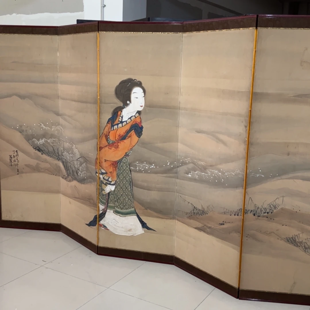 绘画屏风框画茶空间设计