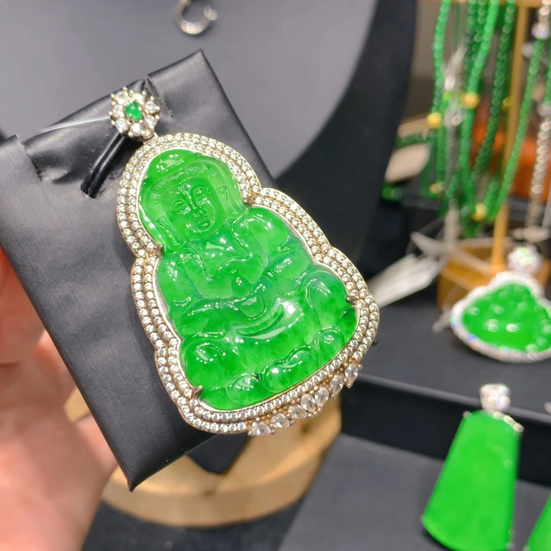 翡翠银S925镶嵌颈饰