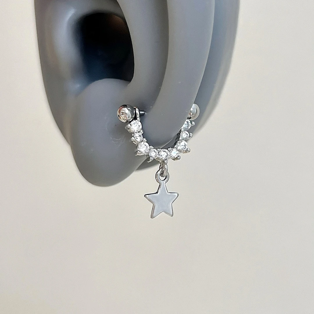 钛钢耳饰 RINGRING商店边缘耳骨钉钛钢耳钉吊坠星星耳环耳坠耳饰