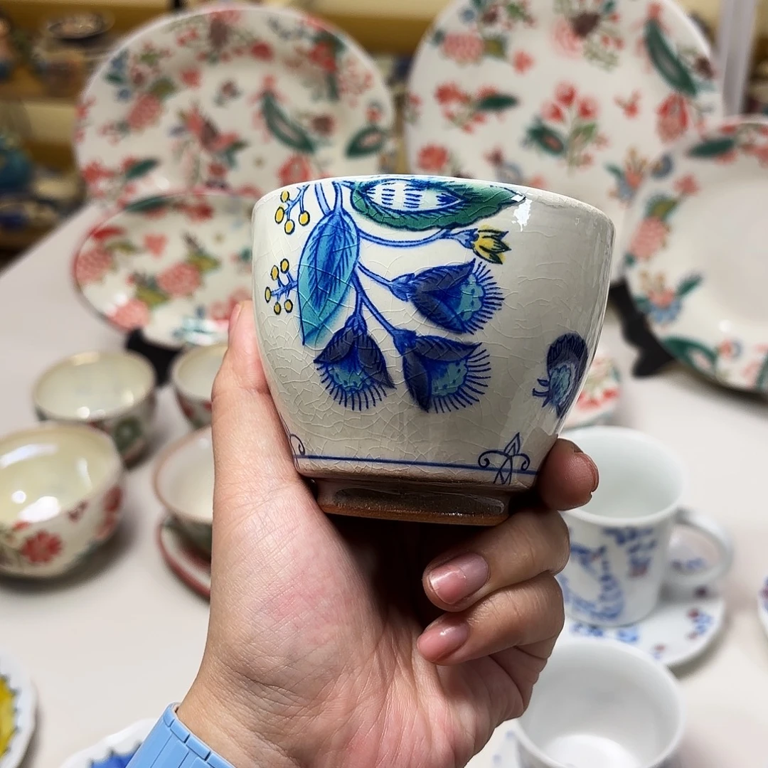 陶 稻积佳谷   蓝手握