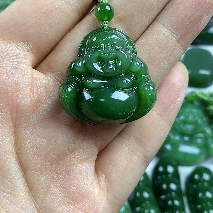 吊坠(不含链)未镶嵌和田玉（碧玉）30mm