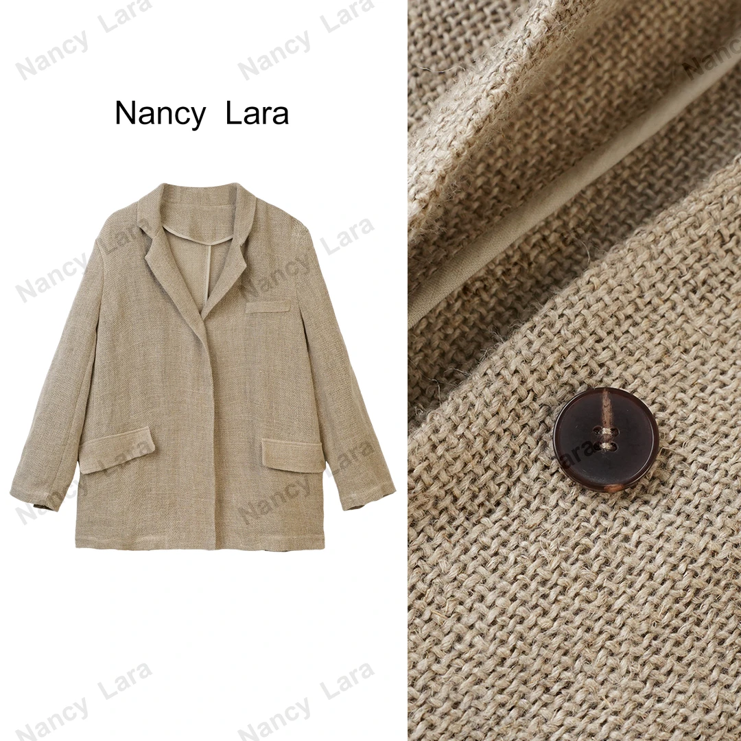 Nancy Lara 双雨露麻西装外套 NL248XC965