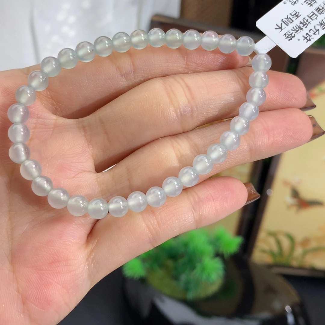 未镶嵌手串翡翠卡5冰种蓝手串