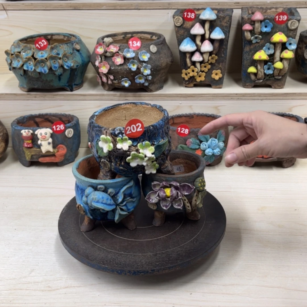 【闪购商品】紫砂花盆202福利号3个%%%%%%%%%%