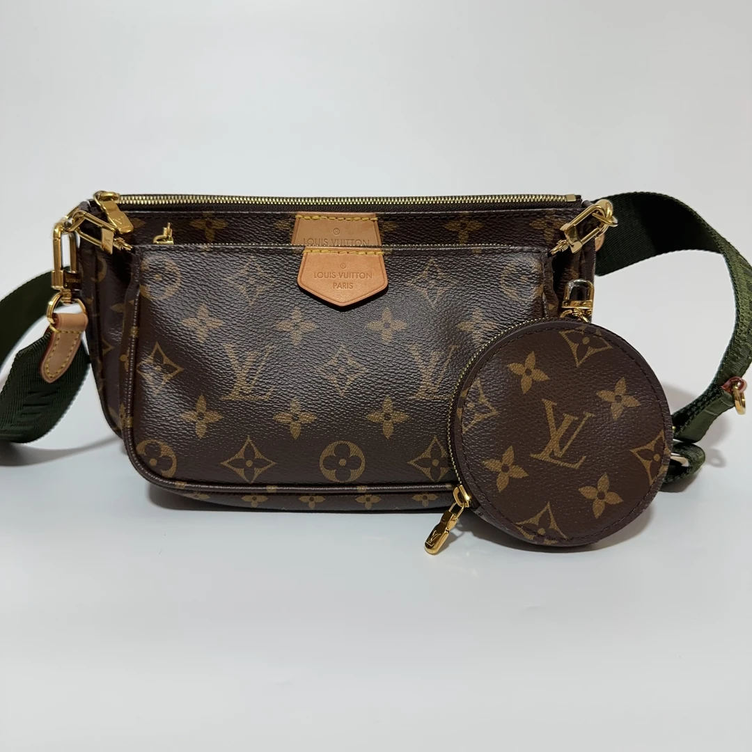 99新 LouisVuitton/路易威登 老花五合一芯片款 Anwen 7048