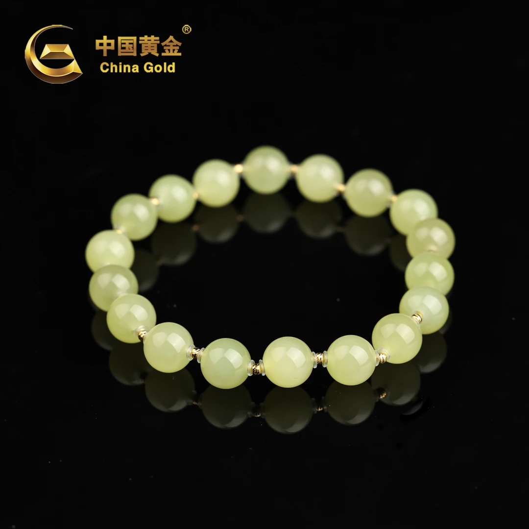 【中国黄金】安颖 | 和田玉*手串*18K金镶嵌-S3611-格