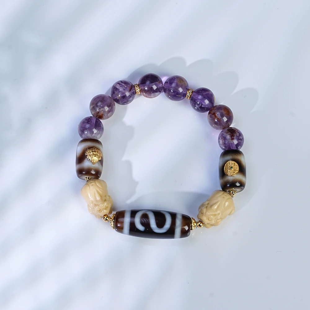 【十二长生】水晶天珠玛瑙财富配比手链 S480 多样性发一件