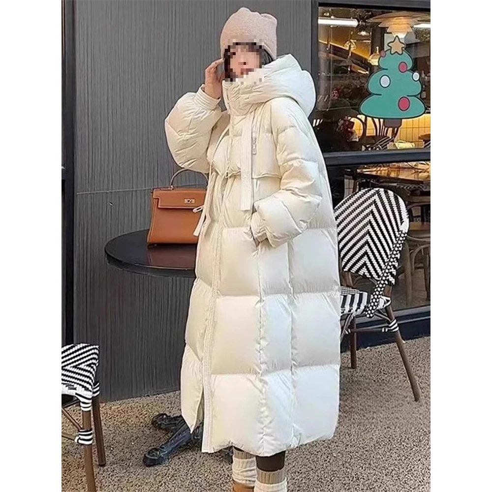 胖特大码-斤中长款服女冬季加厚面包服连帽欧货外套