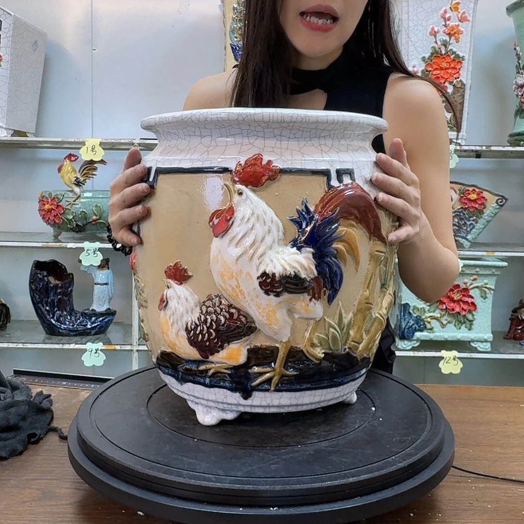 情***怀无花朵石湾盆300陶泥花盆