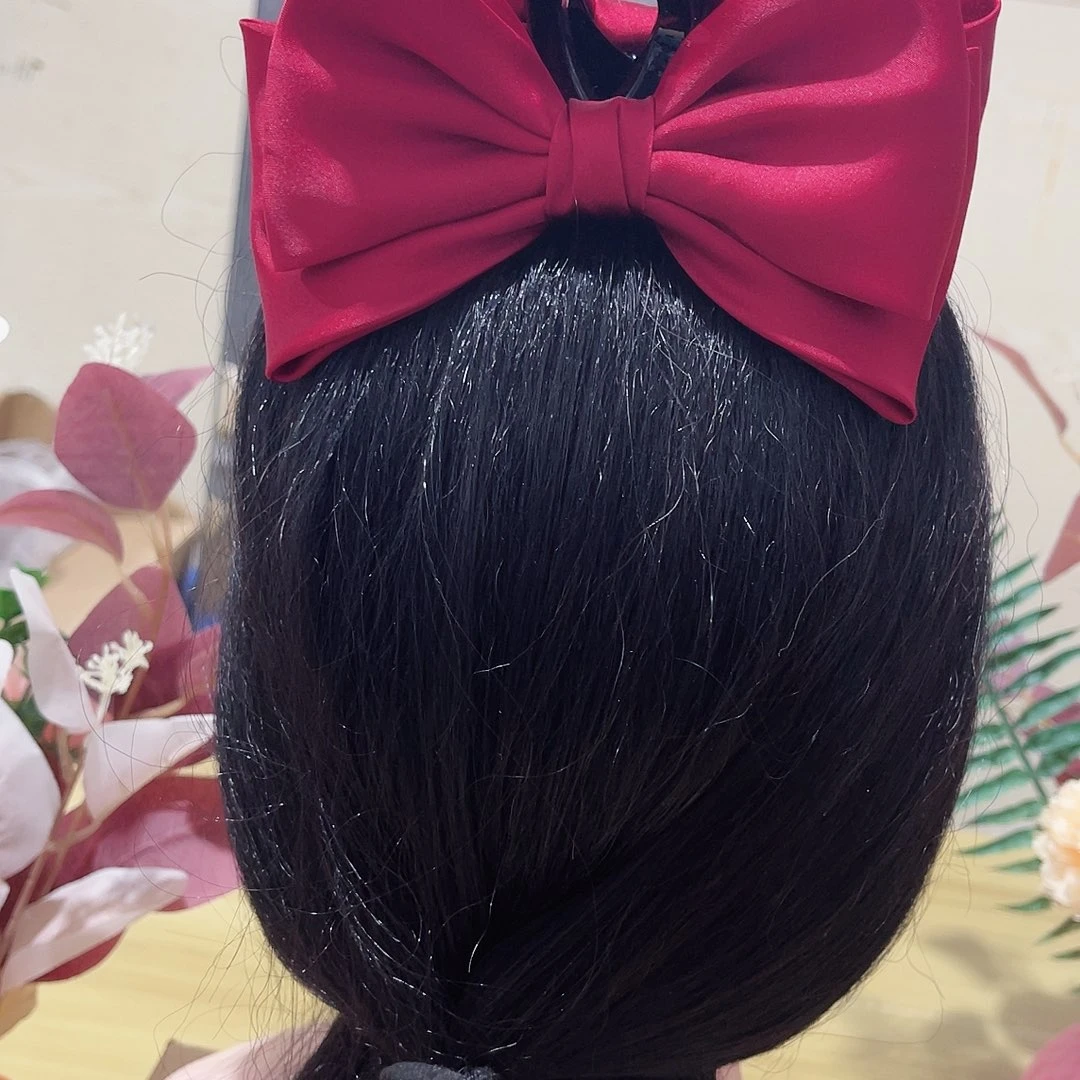 皮质铁合金蝴蝶结发夹