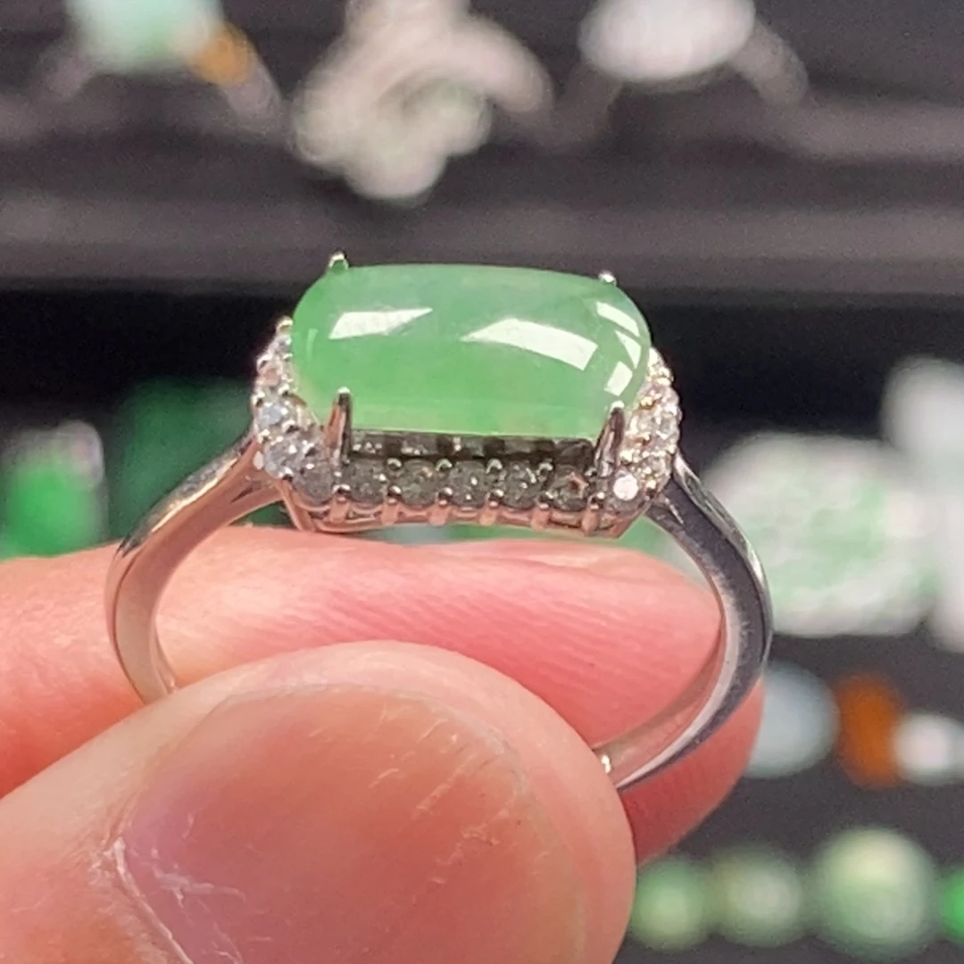 翡翠银S925镶嵌戒指