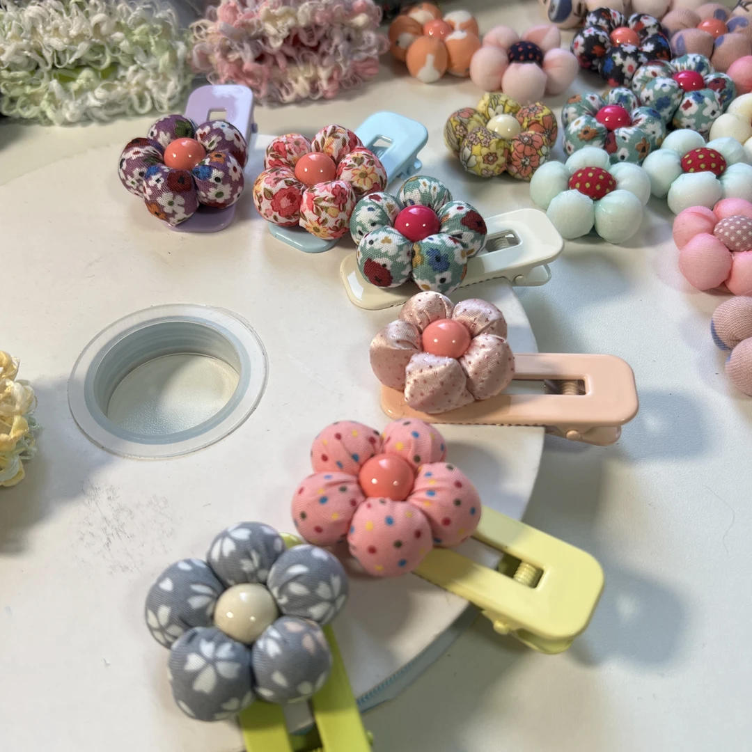 可爱花朵bb夹，发夹，泡芙花朵发圈满10包邮