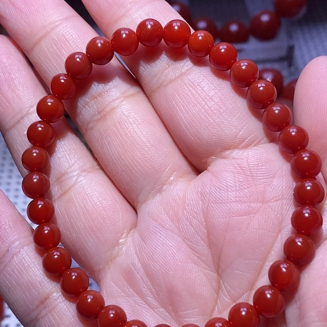 南红玛瑙未镶嵌手串卡6
