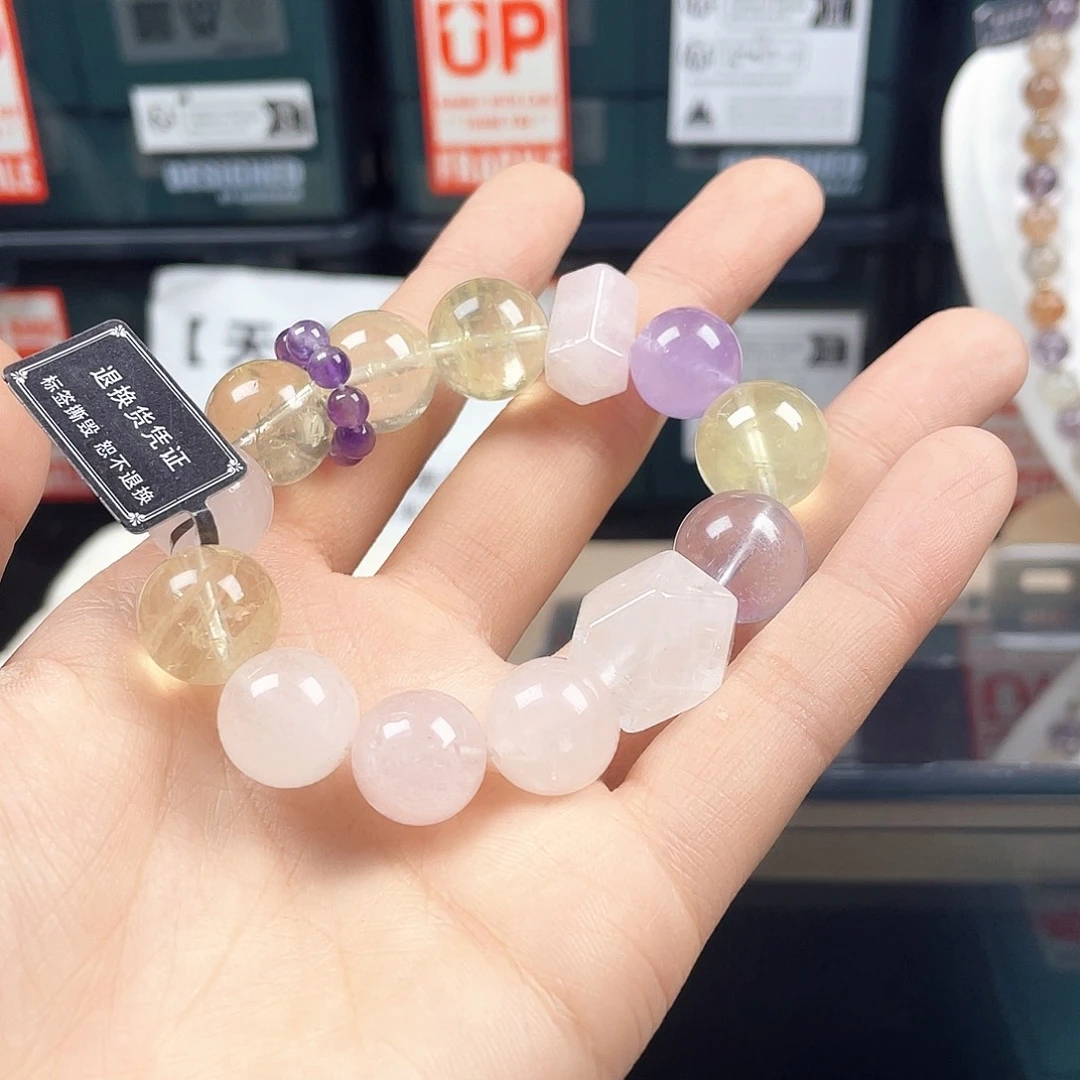 烟晶银S925镶嵌手链