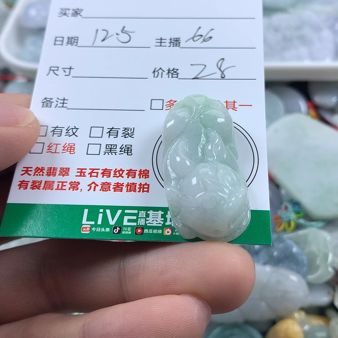 翡翠未镶嵌吊坠(不含链)