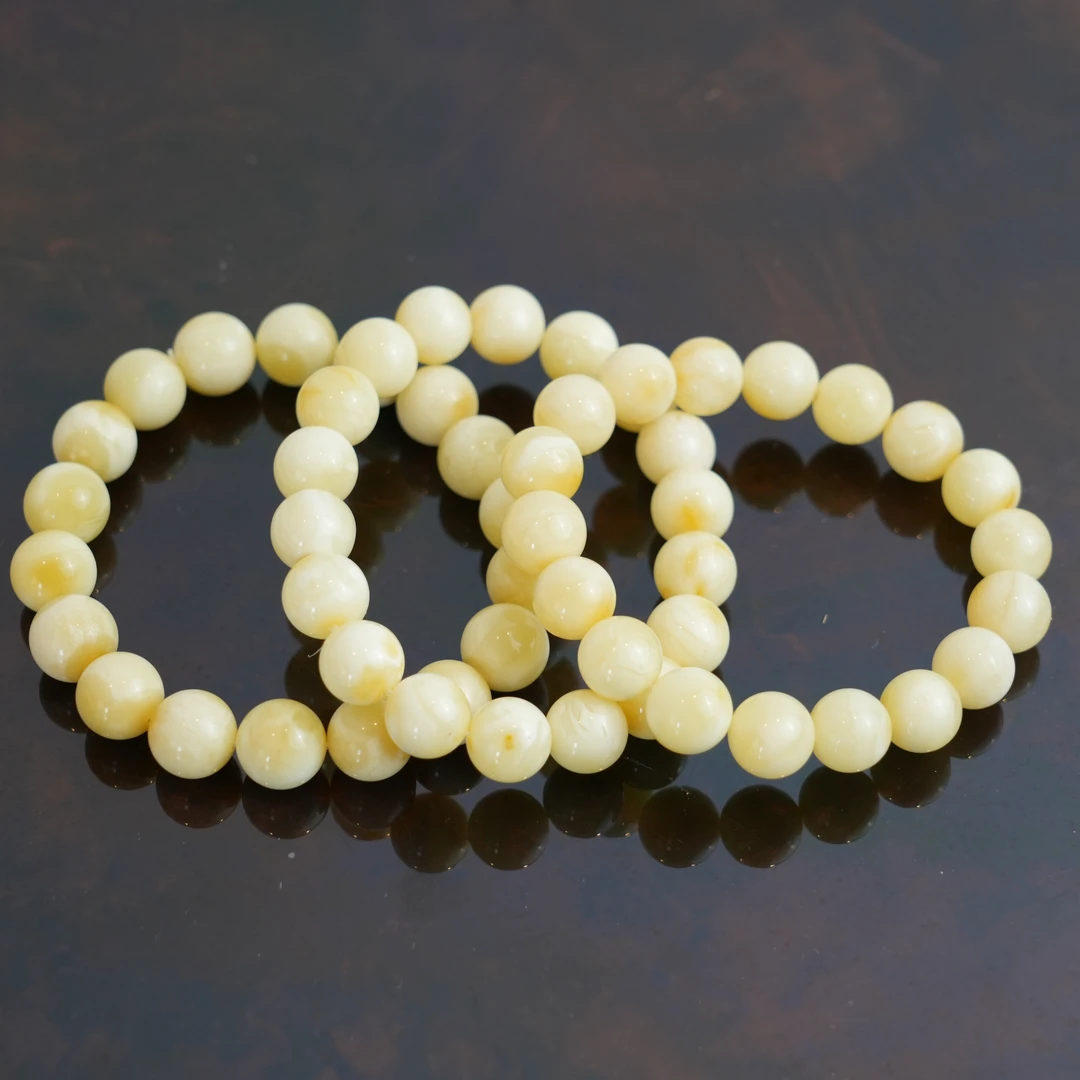 天然波罗的海妖花白蜡手串10-11mm左右 （多样性发货发一件）  0805