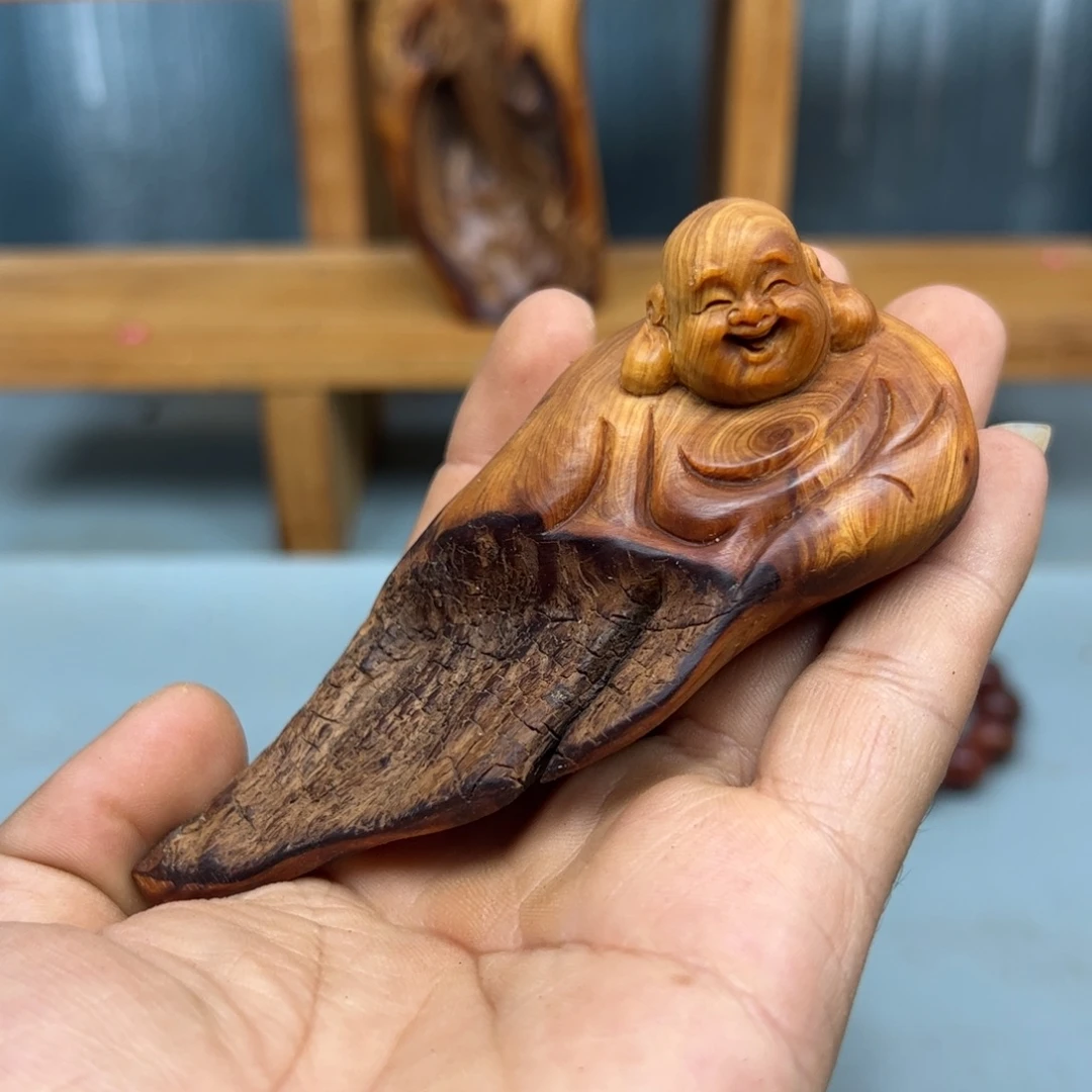 读***你木崖柏木摆件手把件