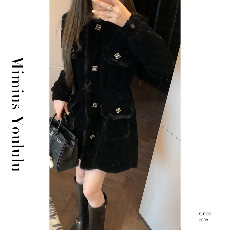 【mimius】&喵喵 高端轻奢毛毛中长外套汉服()F12259