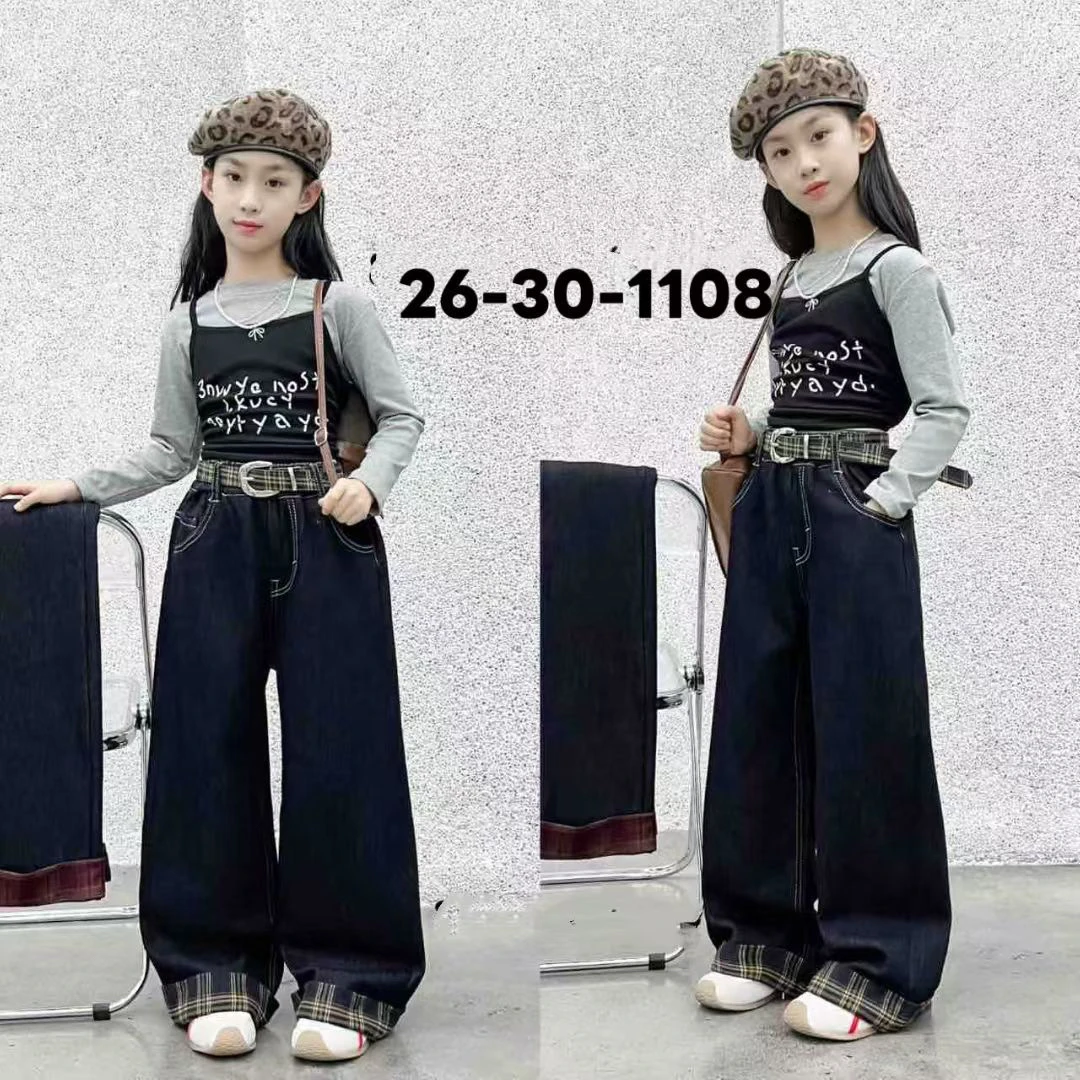 大童女童加绒加厚百搭休闲裤子