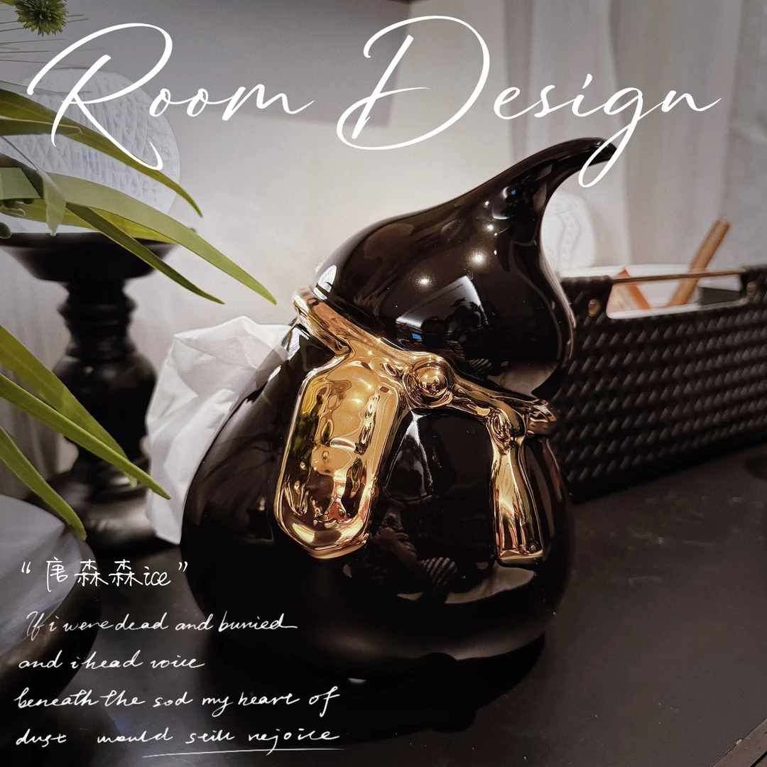 【唐森森设计】设计师款葫芦纸巾盒艺术陶瓷摆件