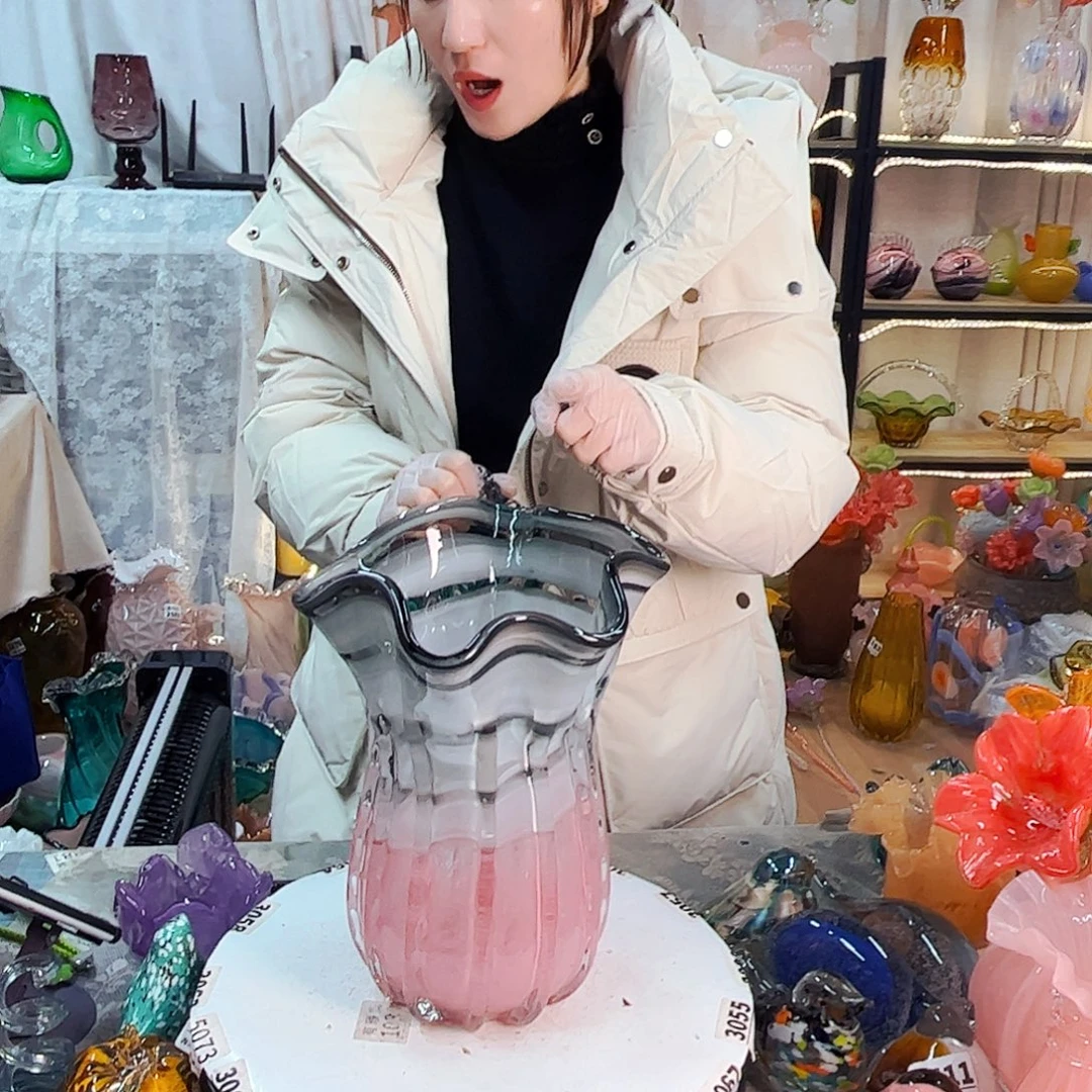 粉白菜家悦琉璃工艺品不完美