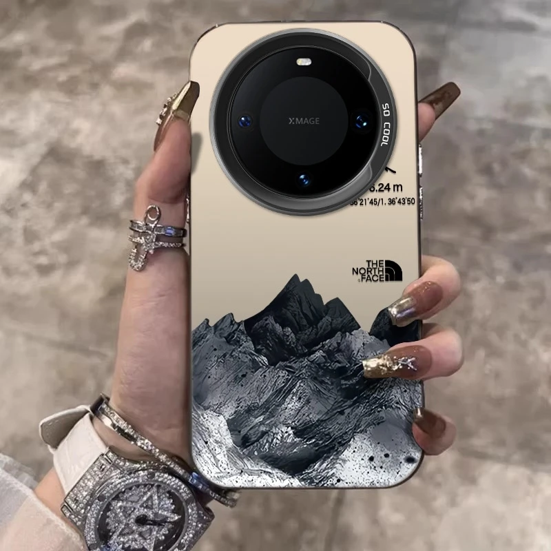 北面峭壁适用华为mate60Pro手机壳创意mt70防摔P70个性全包保护套