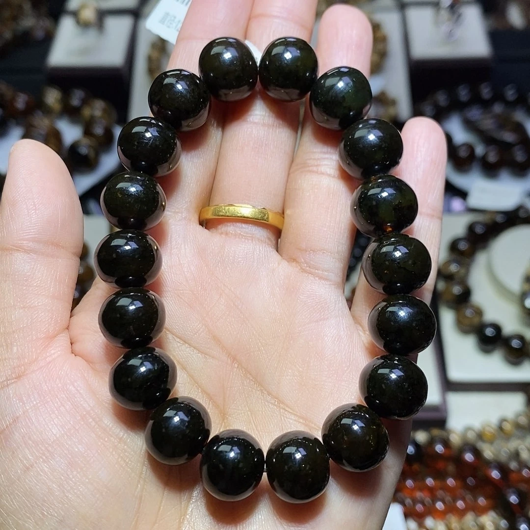 倚***~琥珀未镶嵌裸石一级翳珀12mm