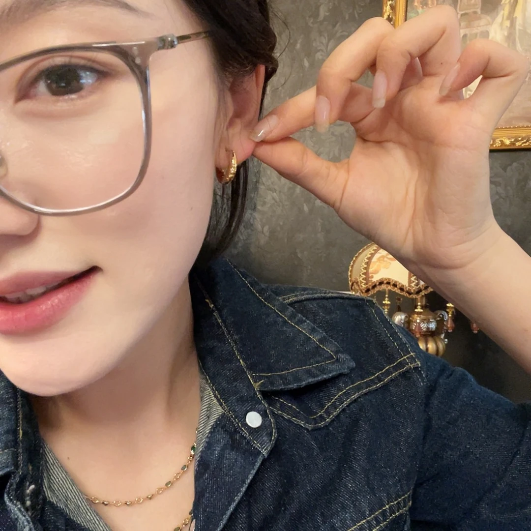 光***芒琉璃黄铜925银耳钉