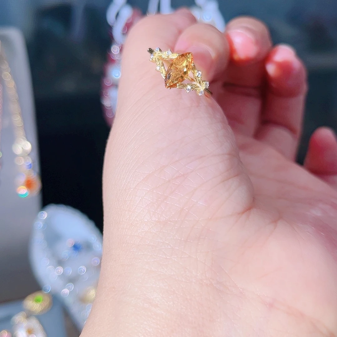 彩色蓝宝石戒指银S925镶嵌