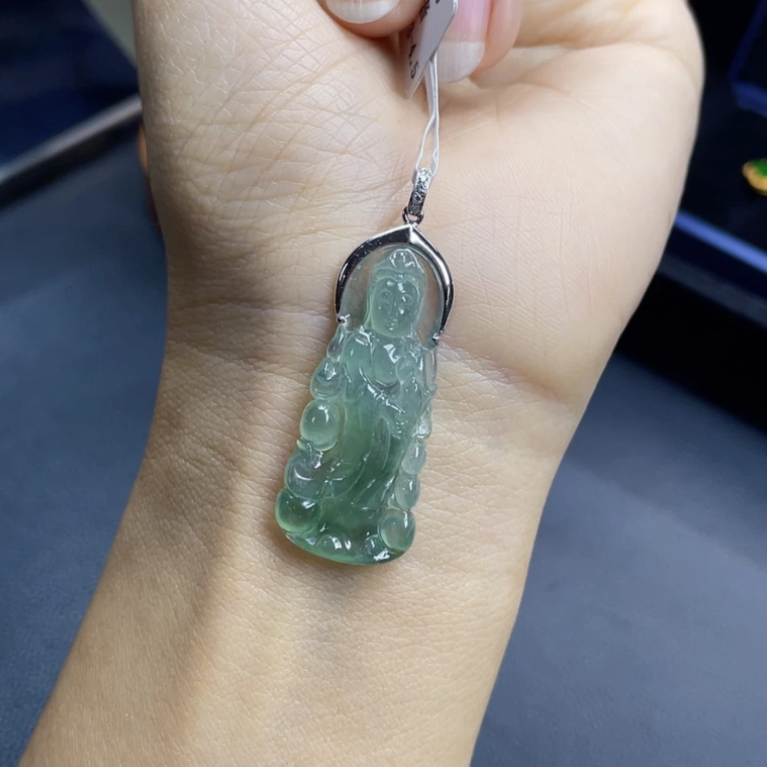 【闪购商品】翡翠颈饰18K金镶嵌44号 晴水绿