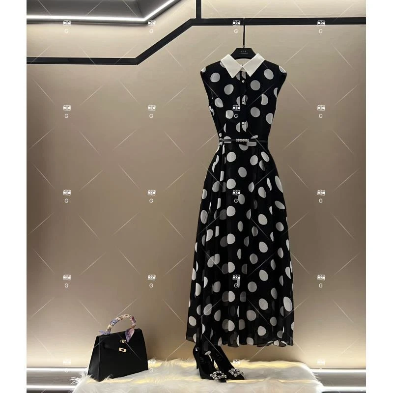 【李娜】夏季新款复古时尚百搭印花无袖连衣裙 H-861