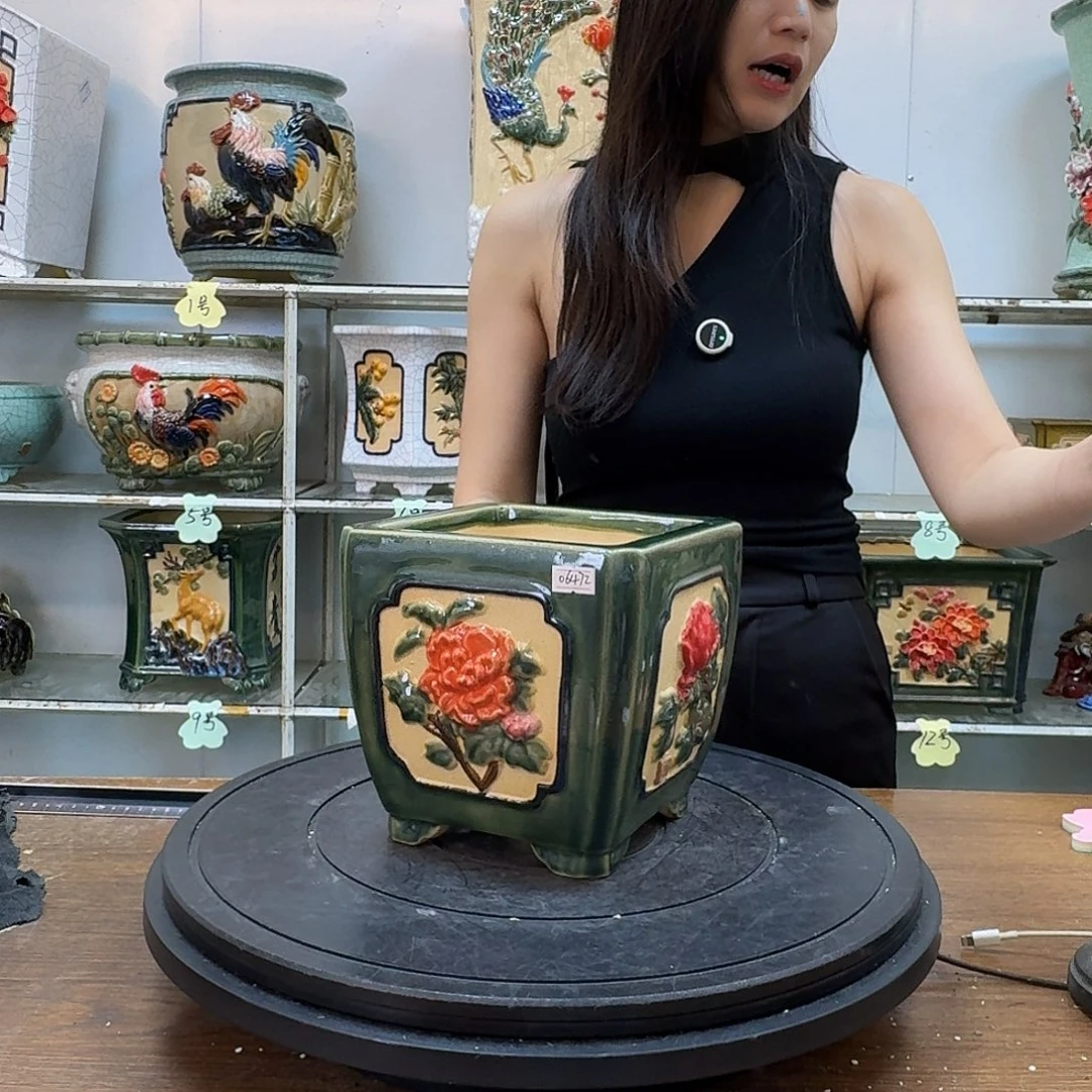 品***君无花朵石湾盆140陶泥花盆