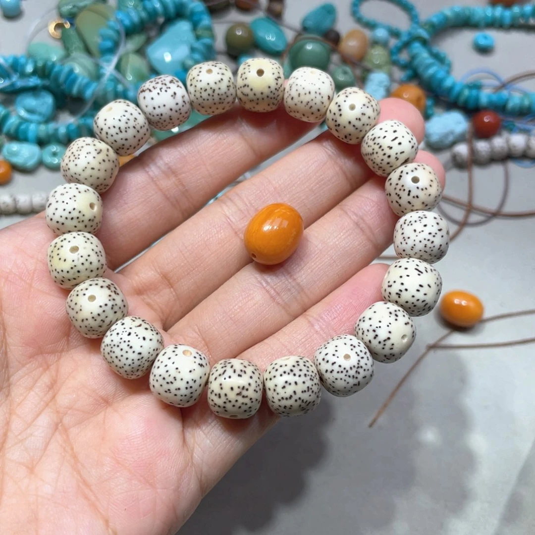 星月菩提手串星月菩提搭配蜜蜡
