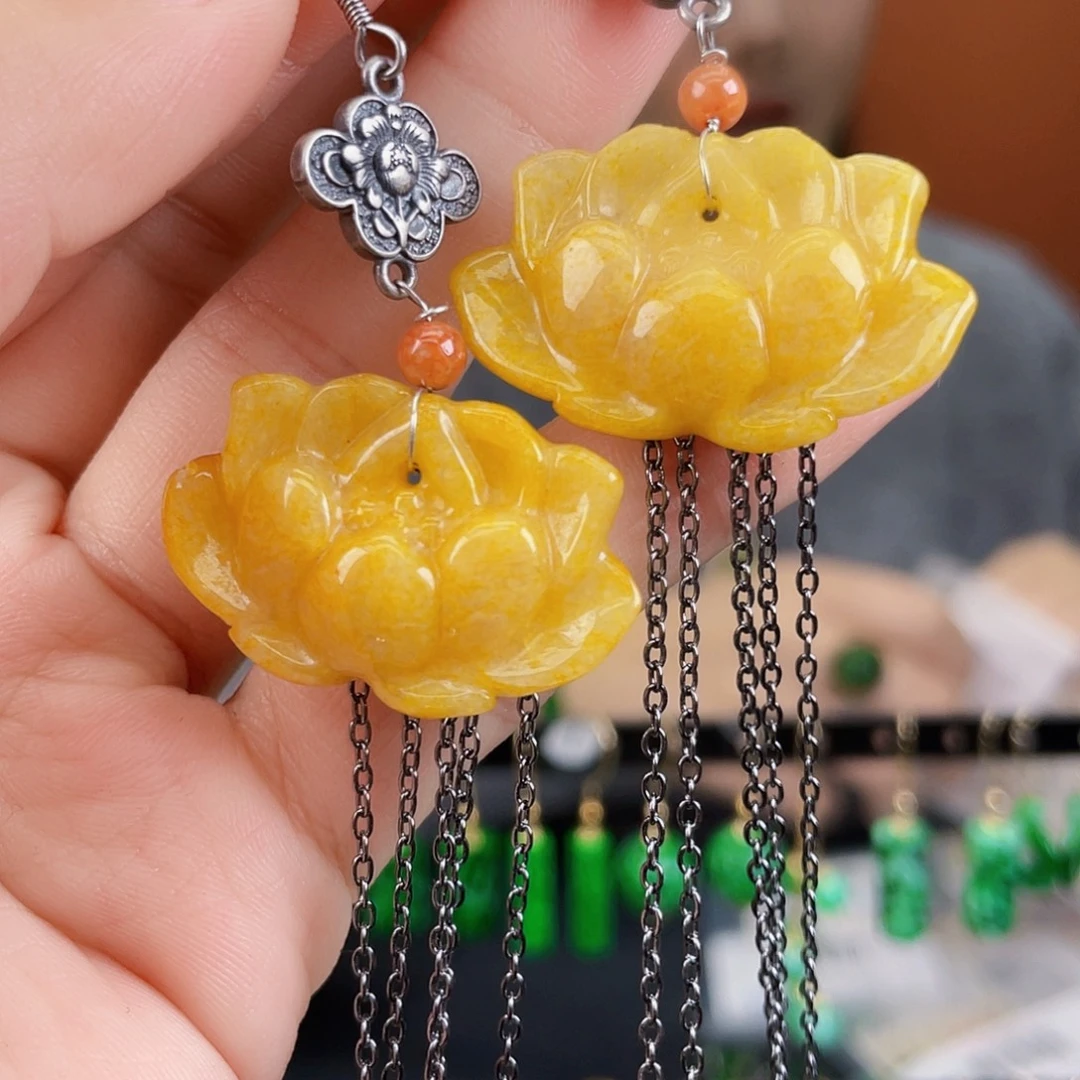 翡翠未镶嵌耳饰饰品