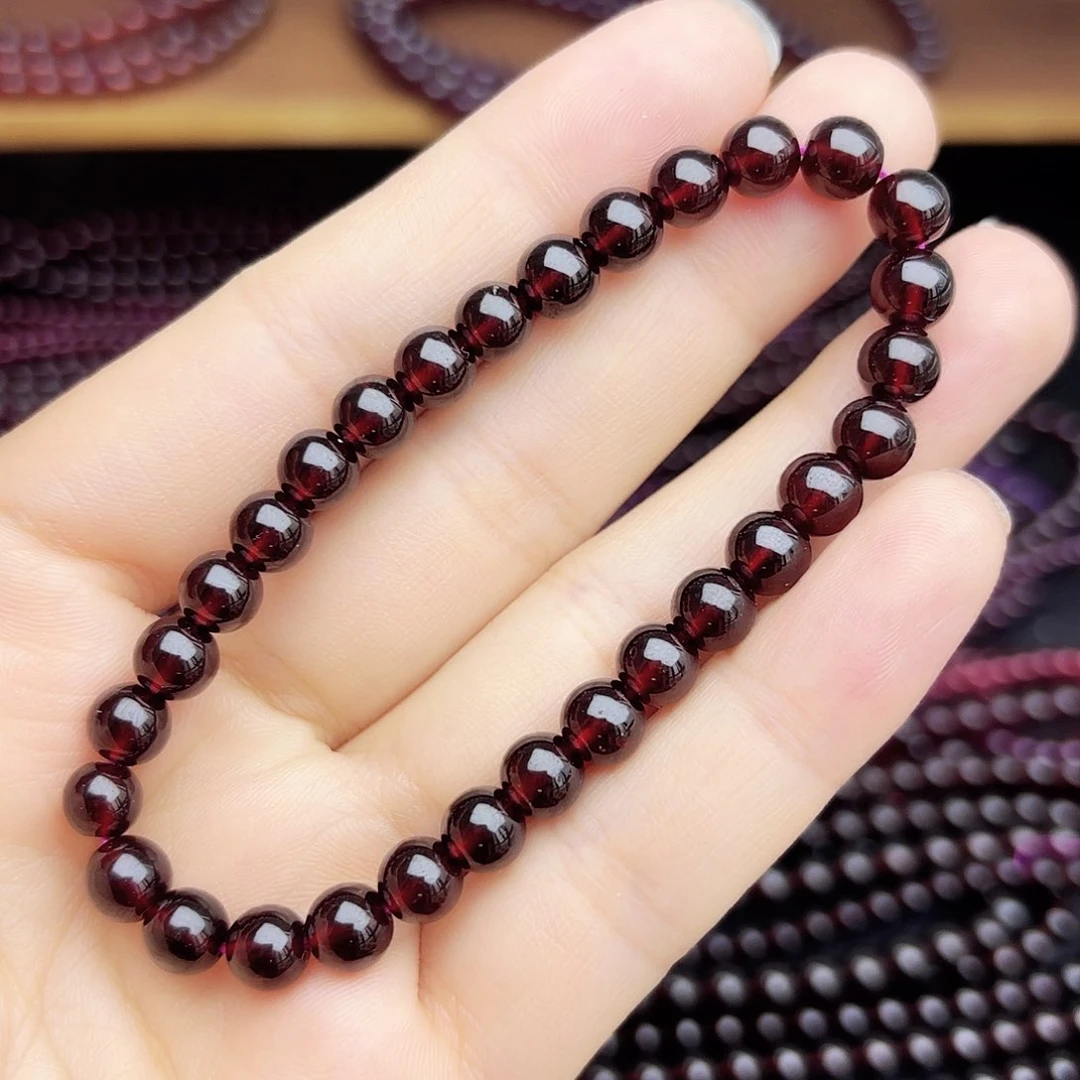 手链未镶嵌石榴石卡6酒红单圈9A