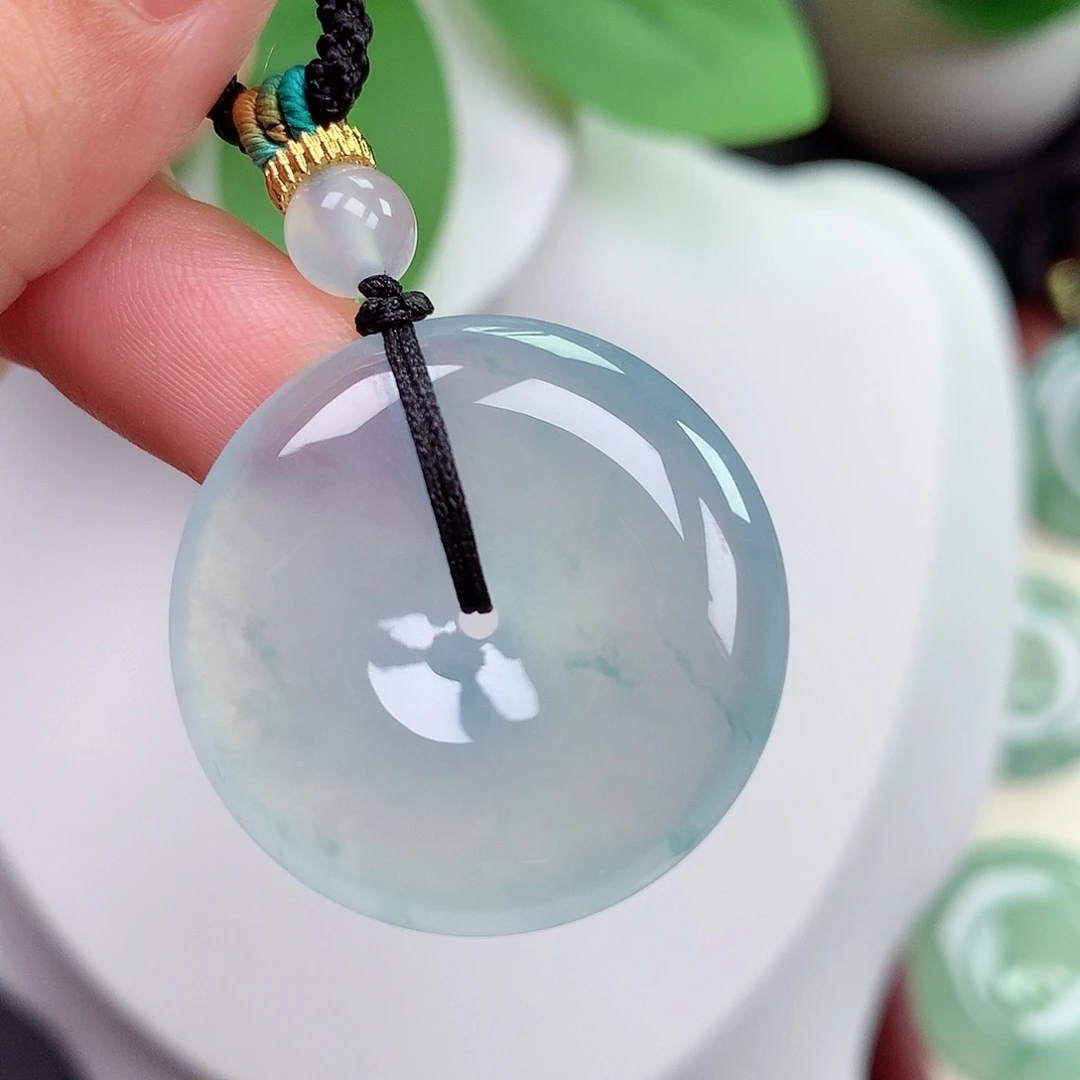 翡翠未镶嵌颈饰平安扣29.2x6.0mm