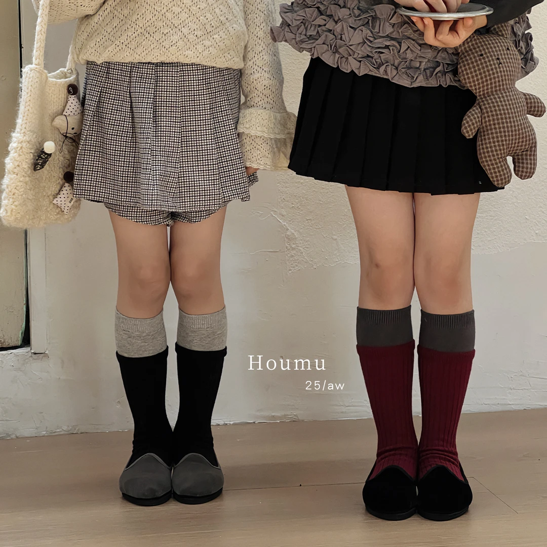 女童中筒袜春秋棉袜儿童韩版拼色小腿潮袜秋季女孩宝宝长筒堆堆袜