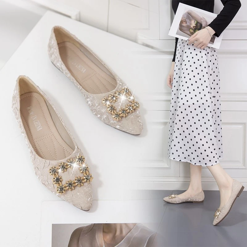 2025新款小单鞋女春季爆款鞋子配裙子的软底不累脚百搭温柔平底鞋