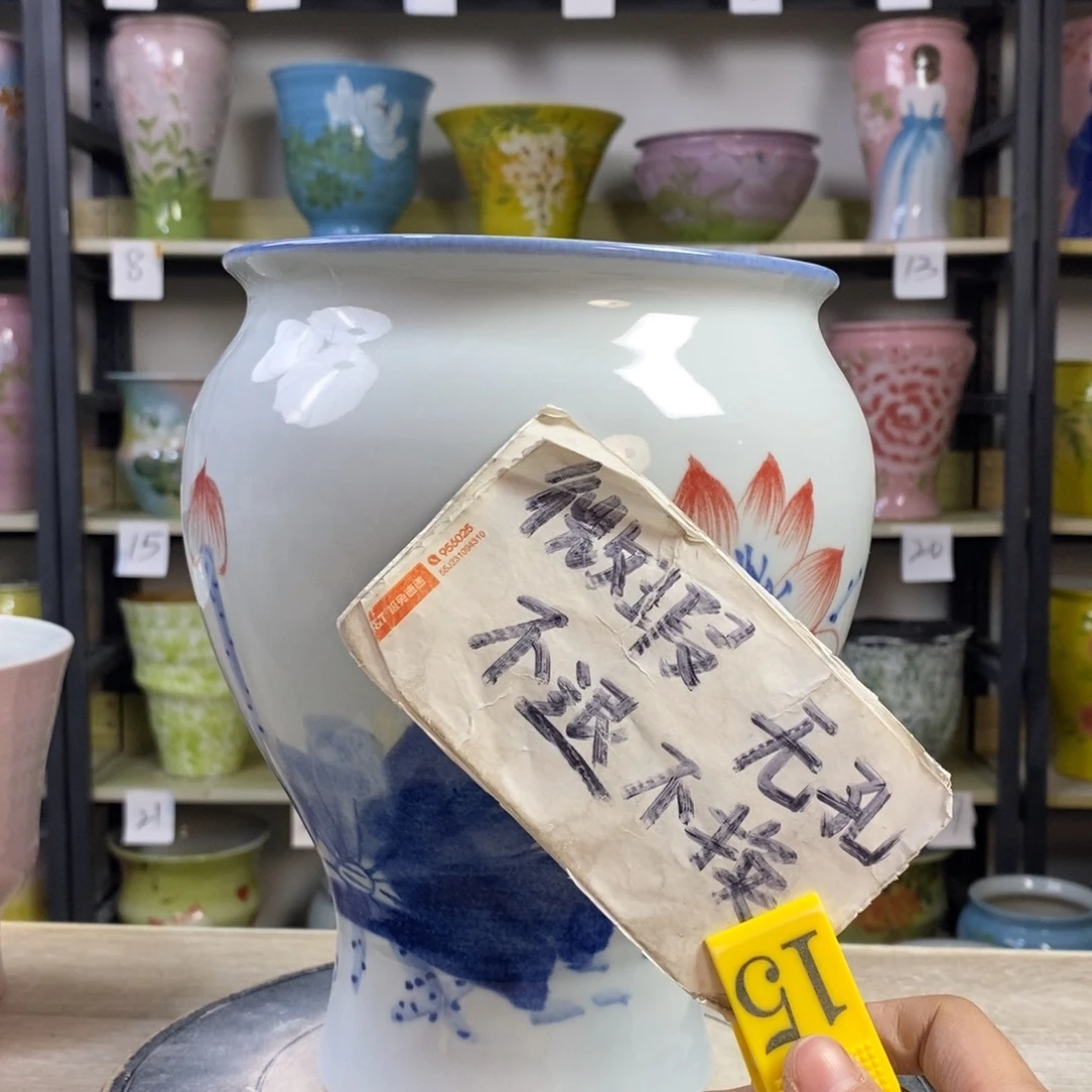 景德镇手工手绘陶瓷花盆