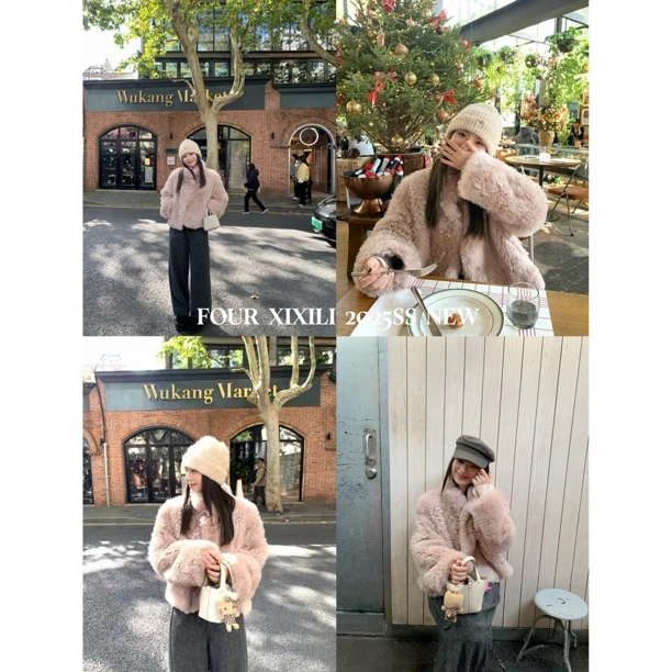 XIXILI“小羊咩咩”网红时髦洋气卷卷毛手感贼好滴毛毛外套毛毛外套