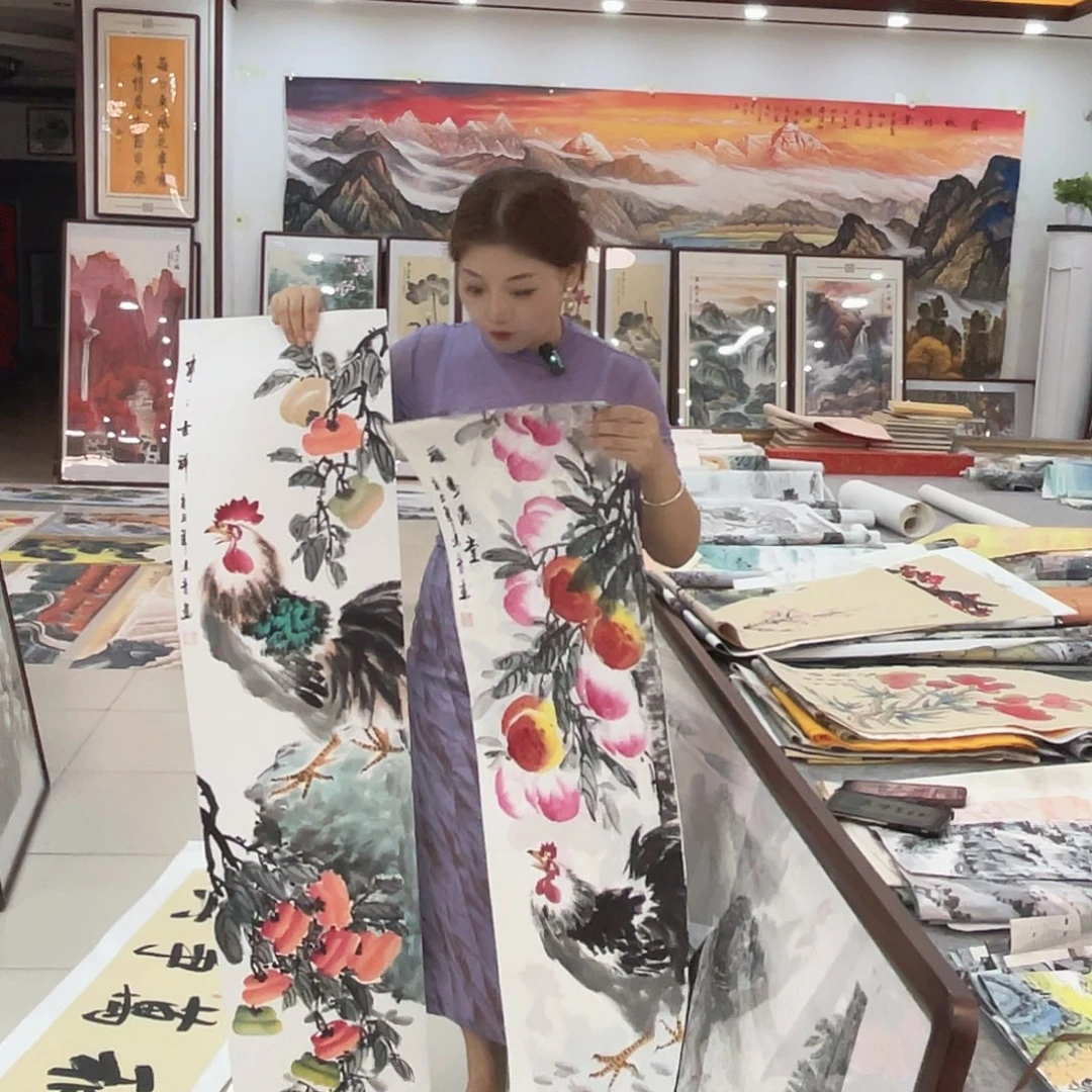 国画纯手绘山水花鸟