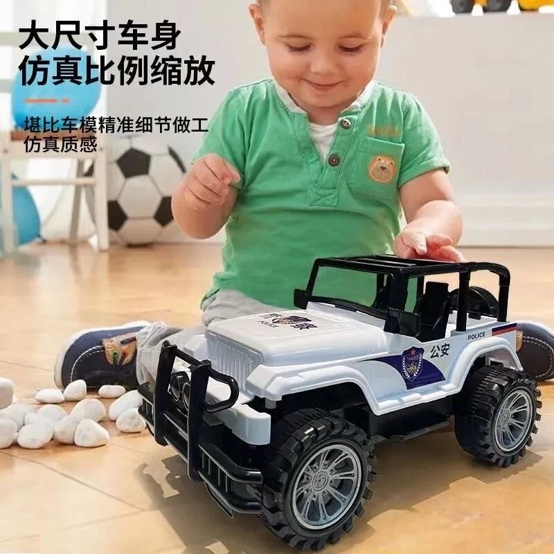 大号23CM新款儿童白色吉普越野惯性车男孩耐玩玩具车益智