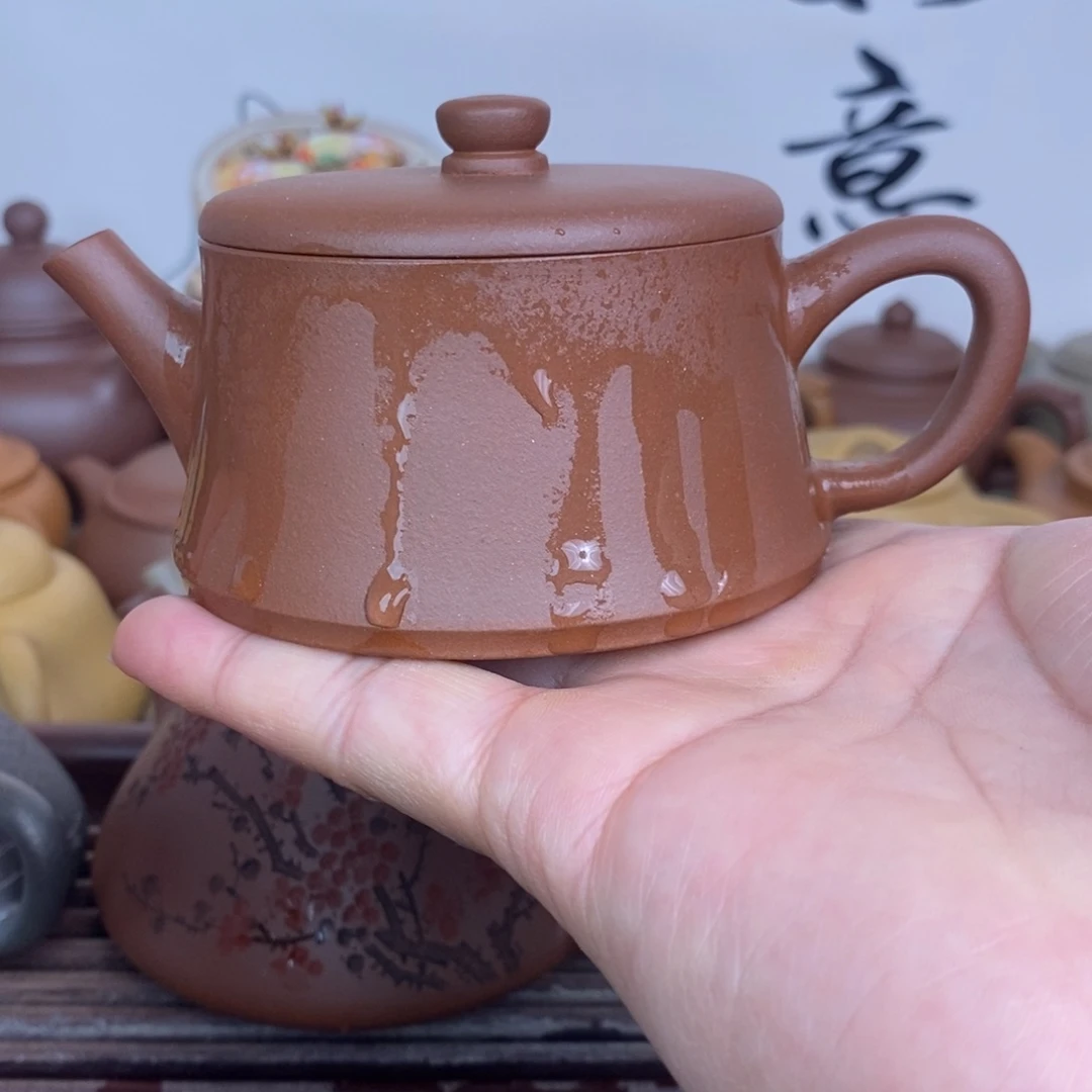 紫砂茶壶云柱原矿深井紫泥150cc左右0添加