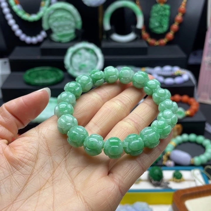 翡翠未镶嵌手链翡翠莲花
